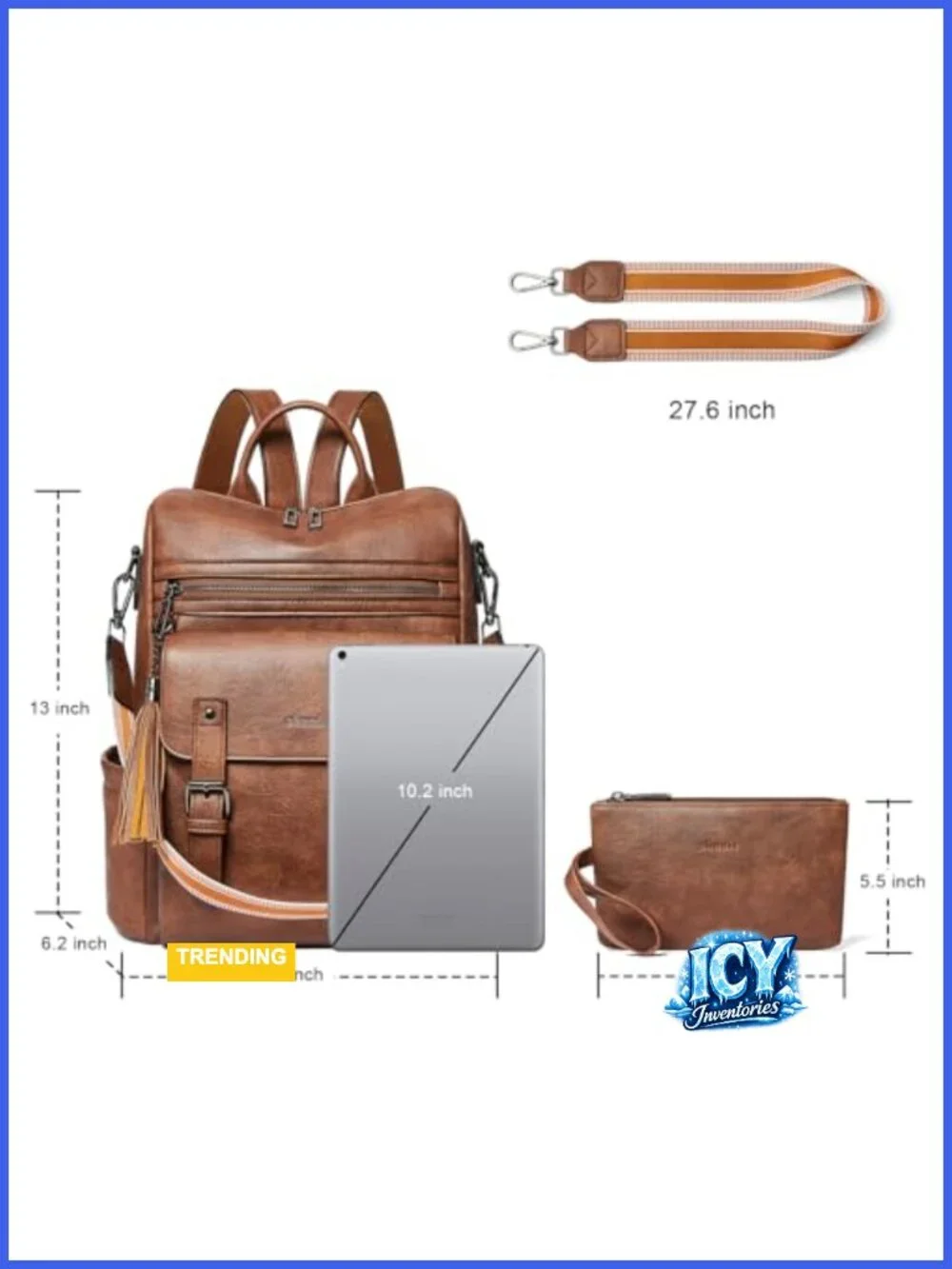 Vegan Leather Convertible Backpack Purse, Laptop Compatible, Water-Resistant